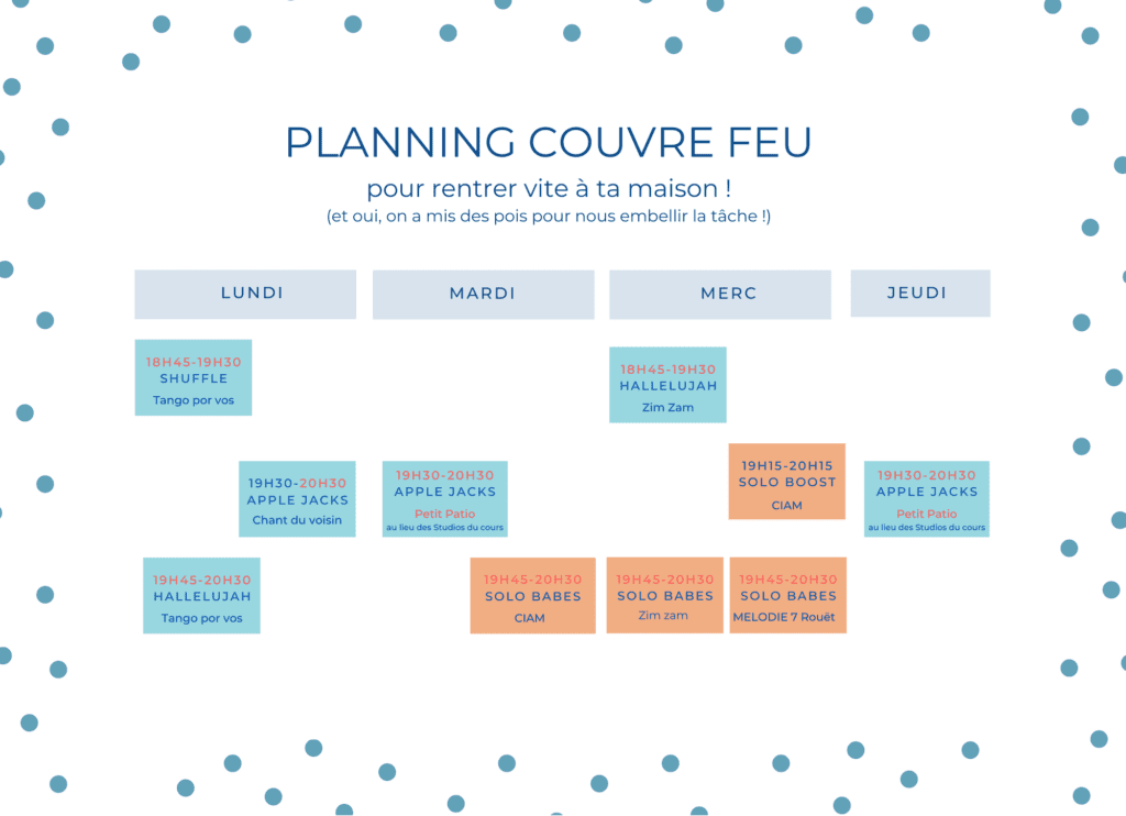 Planning swing couvre feu